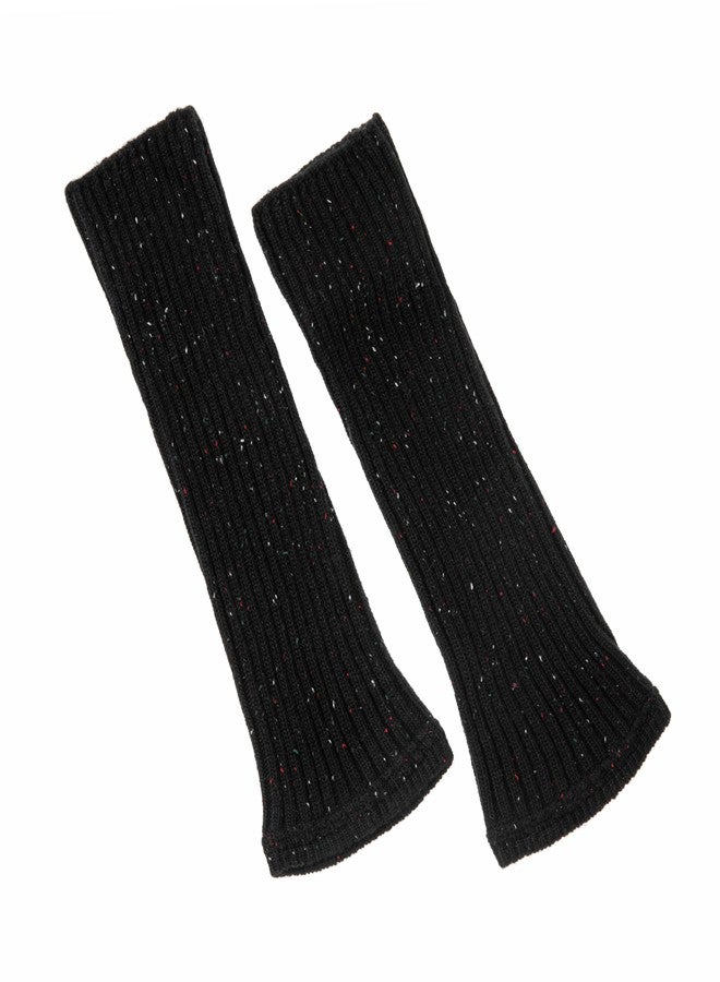 Soxbang Leg Warmers for Women 30% Wool Blend Speckled Knit, Cozy Ribbed Winter Leg Sleeves for Boots, Dance, Casual, Cold Weather Black - Image 4